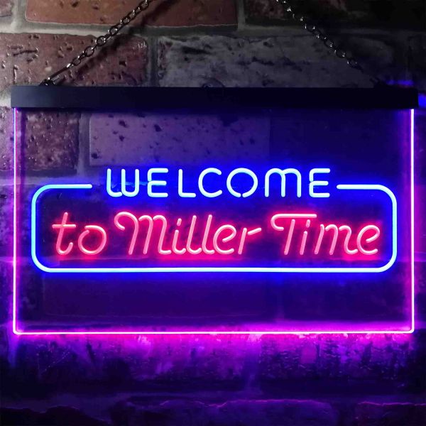 Miller Welcome Dual LED Neon Light Sign